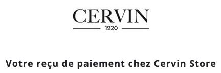 Capture d'écran indiquant qu'un paiement a été effectué sur le store de Cervin.