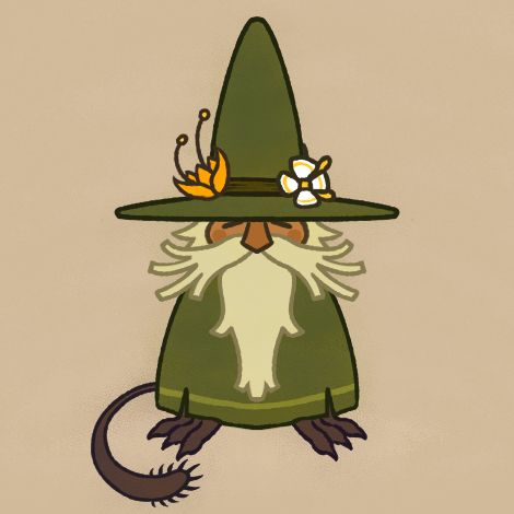 art of a weird hermit gnome wizard looking thing