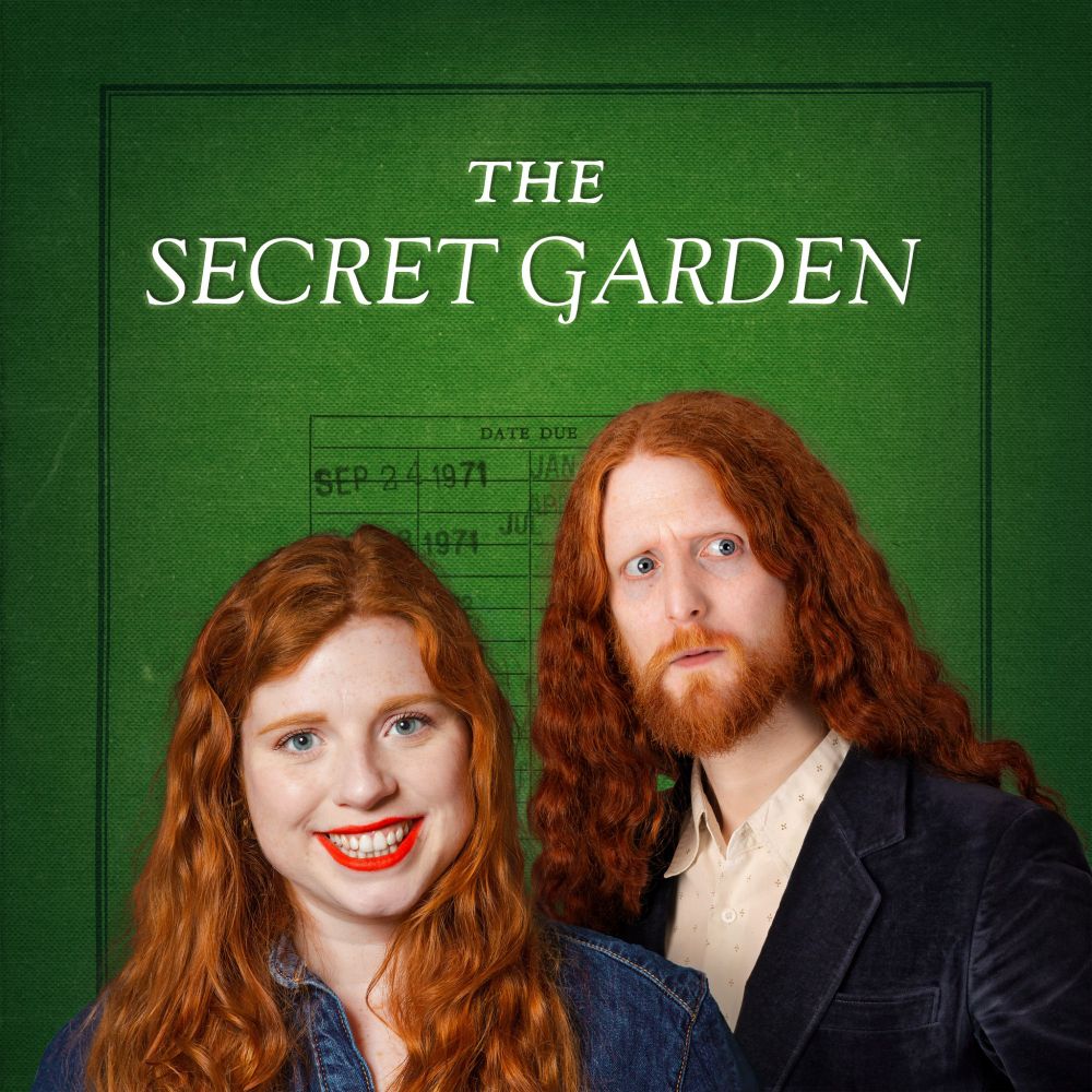 Me and Eleanor against green book cover with the title The Secret Garden.
