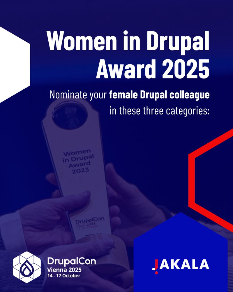 Graphic for Women In Drupal Awards 2025 nominations promotion