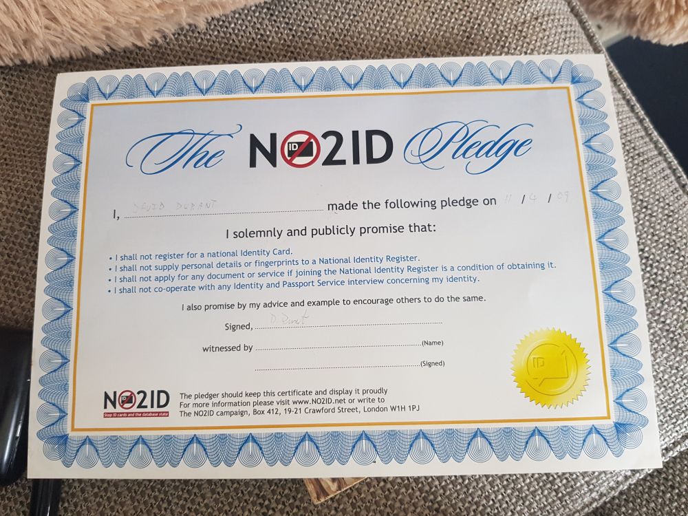 NO2ID certificate
