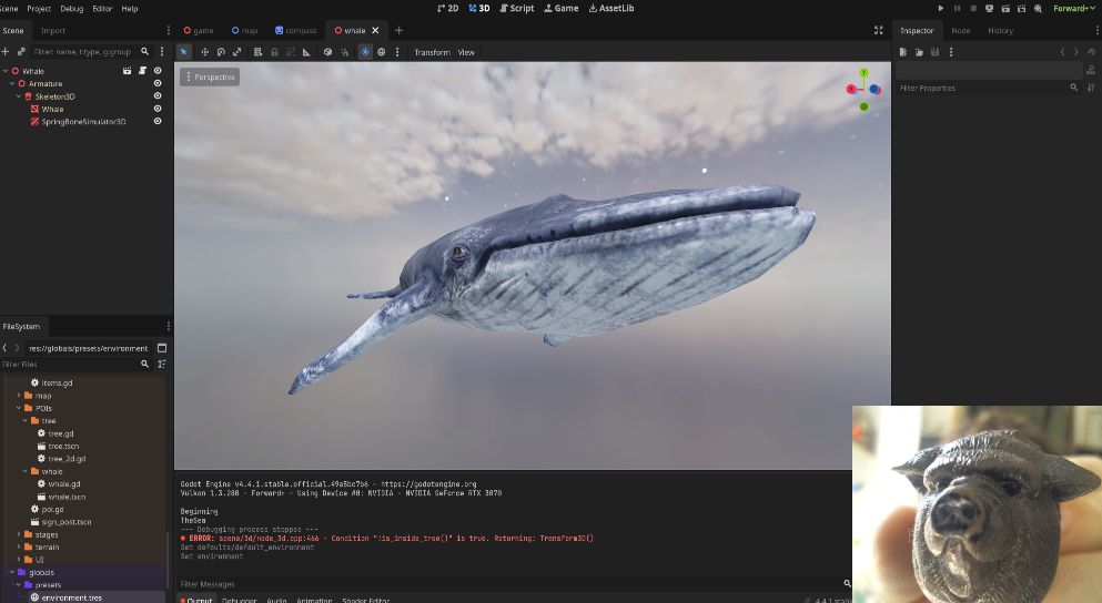 a whale and a pig a in godot