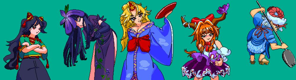 zanmu, hisami, yuugi, suika, yuuma