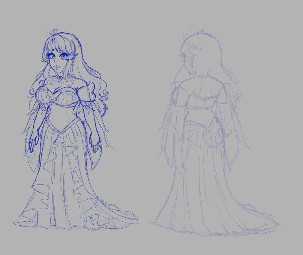 New reference sheet in progress for my OC Anelia Solrane.