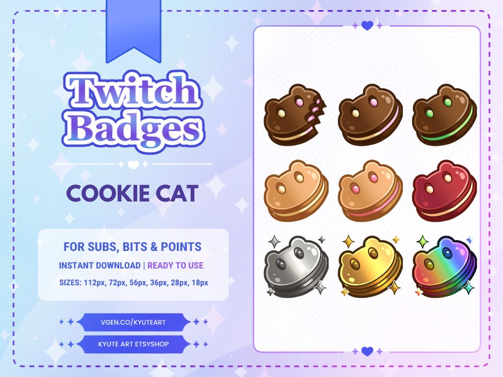 Insignias prehechas de Cookie Cat de Steven Universe a la venta en mi tienda de Etsy