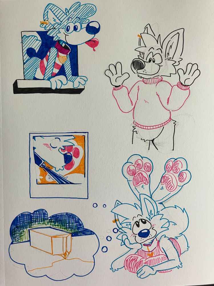 Various drawings of Mana from my sketchbook 