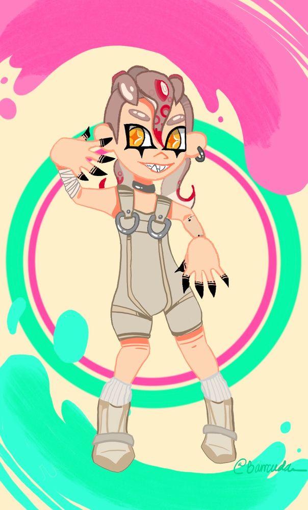 My OC Axl in Agent 8’s side order outfit. Art by me!