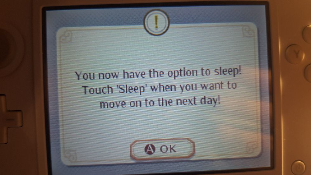 screenshot from New Style Boutique 3: "You now have the option to sleep!Touch 'Sleep' when you want to move on to the next day!"