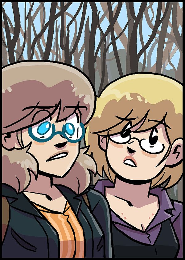 Joyce and Dorothy walking outside, having a serious discussion, which you can tell because of the eyebrows