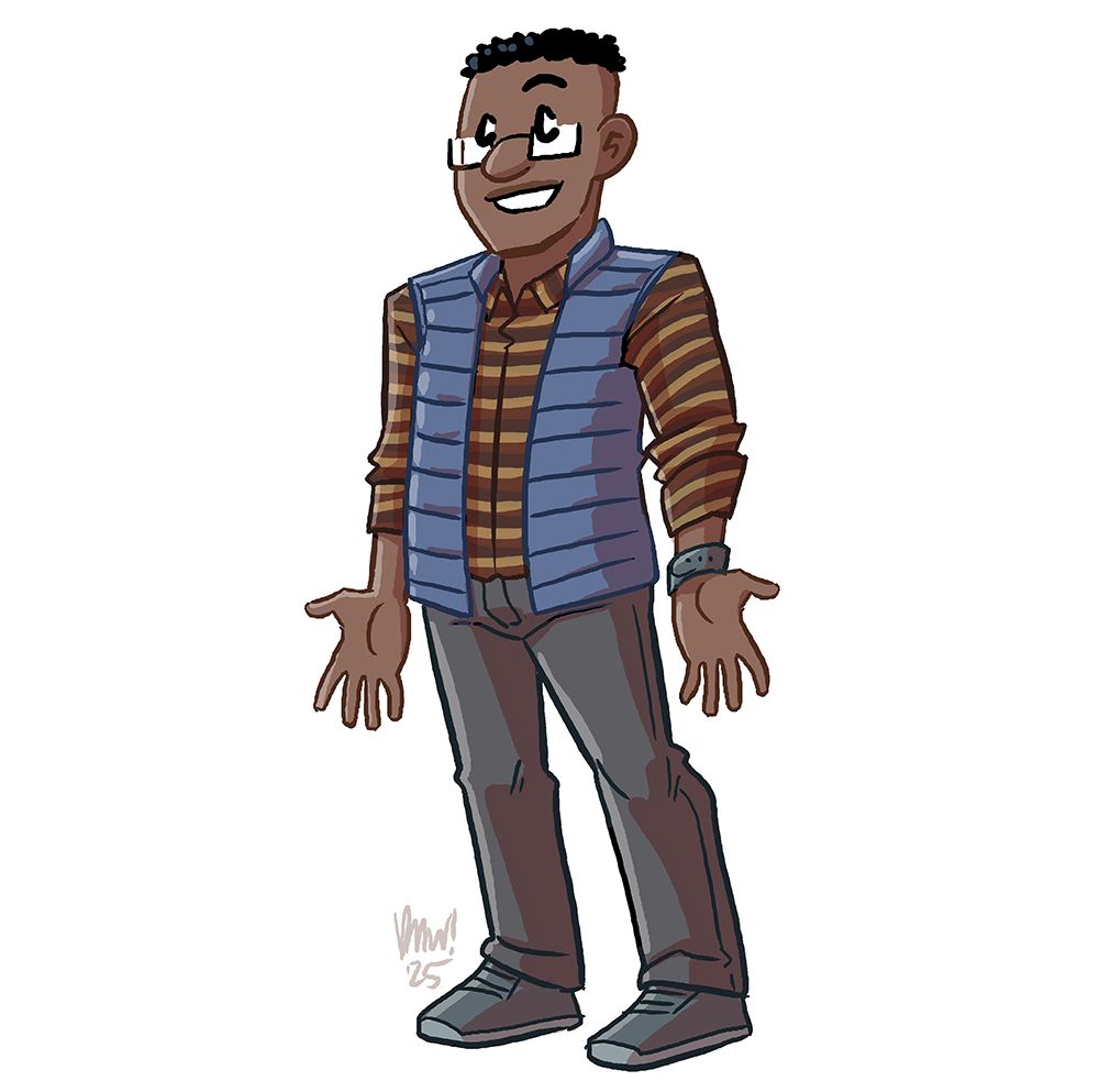 it's bryan, who hasn't had a new character model drawn since 2015

he's wearing a vest

that's his thing, vests