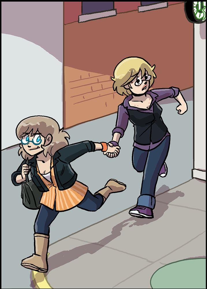 joyce and dorothy (still) running hand-in-hand