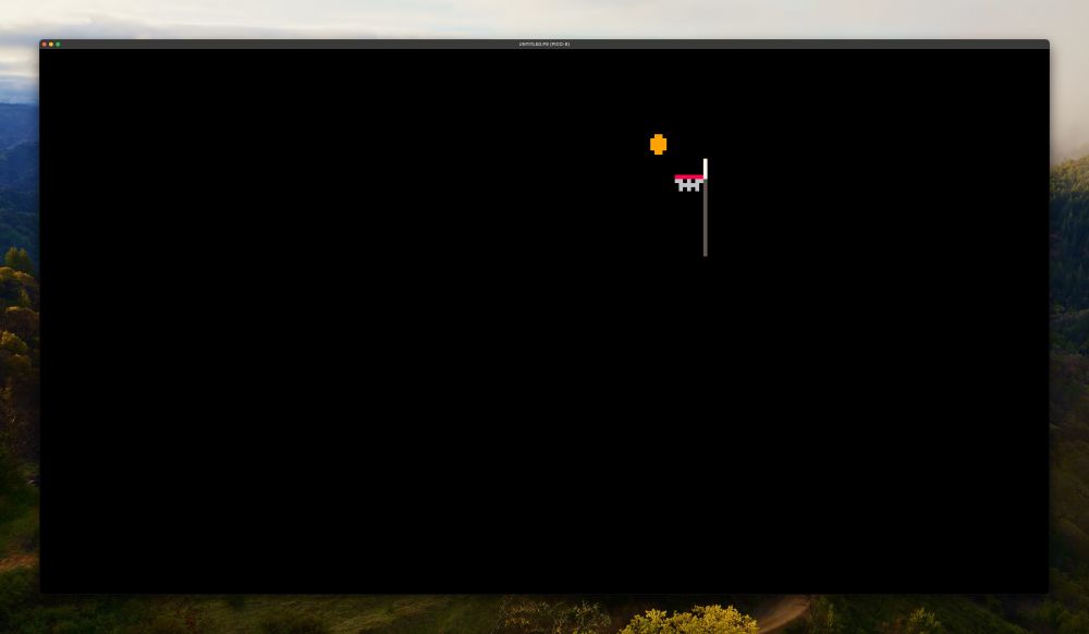 Screenshot of Pico-8 Editor with a basket ball going in to a hoop
