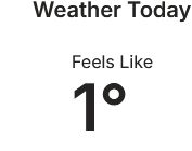 Weather Today Feels Like 1°C