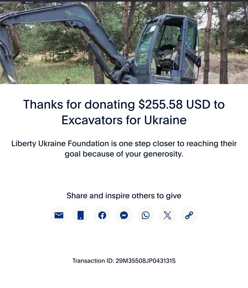 Liberty Ukraine donation receipt