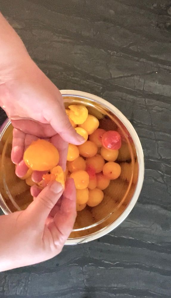 Peeing yellow plums