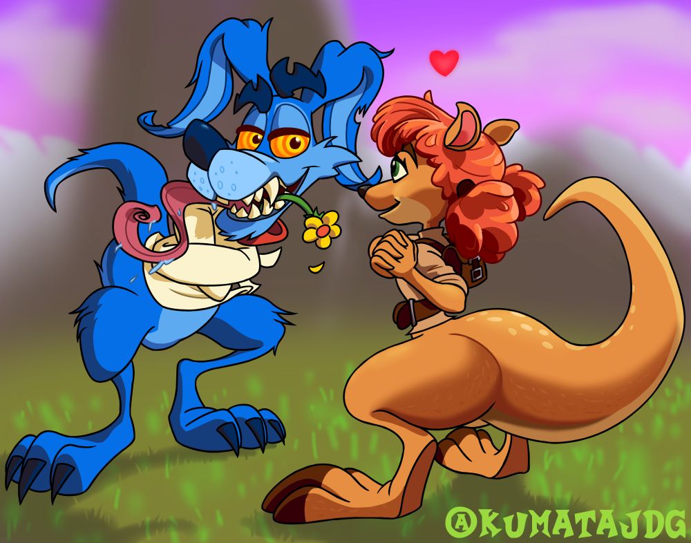 Ripper Roo x Sheila by KumataJDG

Crash Bandicoot Spyro the Dragon fanart illustration commission furry anthro cartoon cartoony shipping kangaroo spiral eyes heart Naughty Dog Insomniac Toys for Bob Playstation retro nostalgia 90s platformer videogame