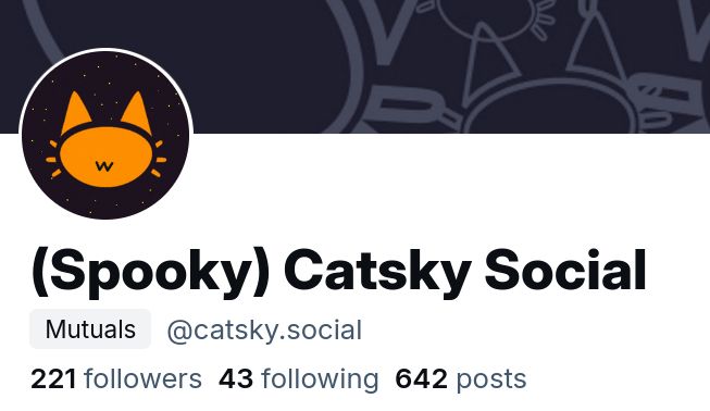Mutuals badge under (Spooky) Catsky Social's display name