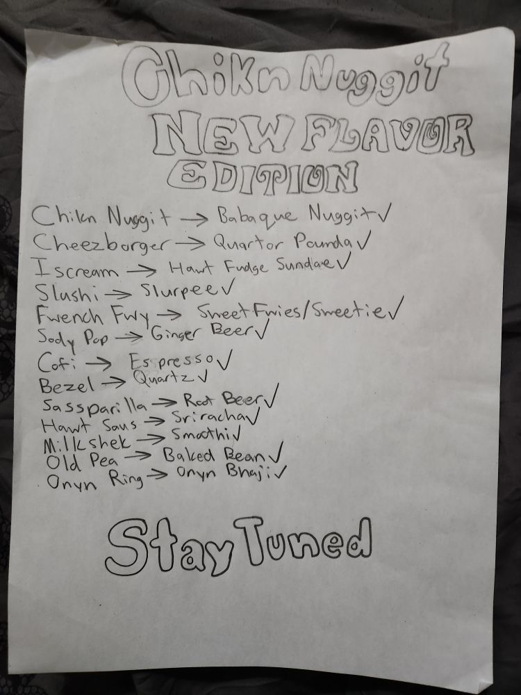 Here is the completed list of the Chikn Nuggit: New Flavor Edition characters.