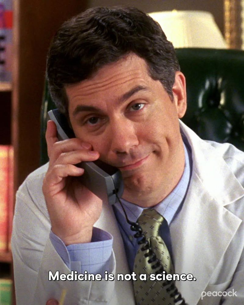 Photograph of known medical professional Dr. Leo Spaceman on the telephone telling a patient "Medicine is not a science."

Dr. Spaceman (pronounced SPUH-cheh-munn) was a character on the NBC television show 30 Rock  played by Chris Parnell.