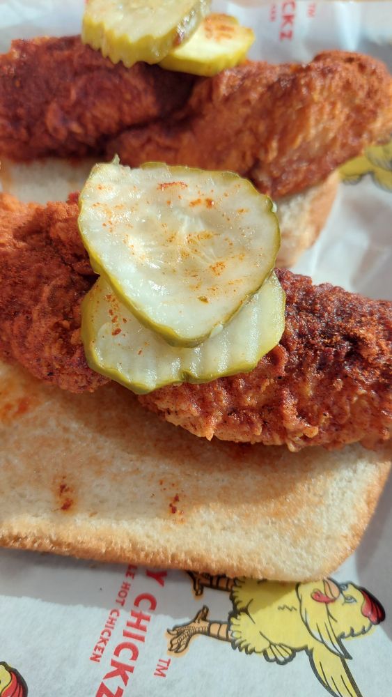 Closeup of hot chicken strips