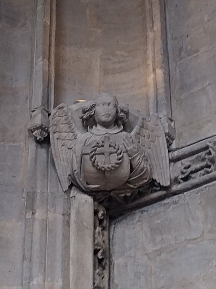 A carved angel decoration from St Mary the Virgin Oxford 