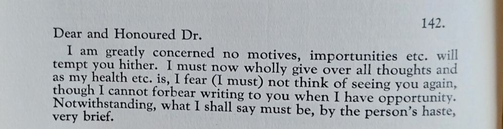 A not-at-all brief opening to an 18th century letter from Dr Browne Willis in which he details how brief his letter will need to be :)