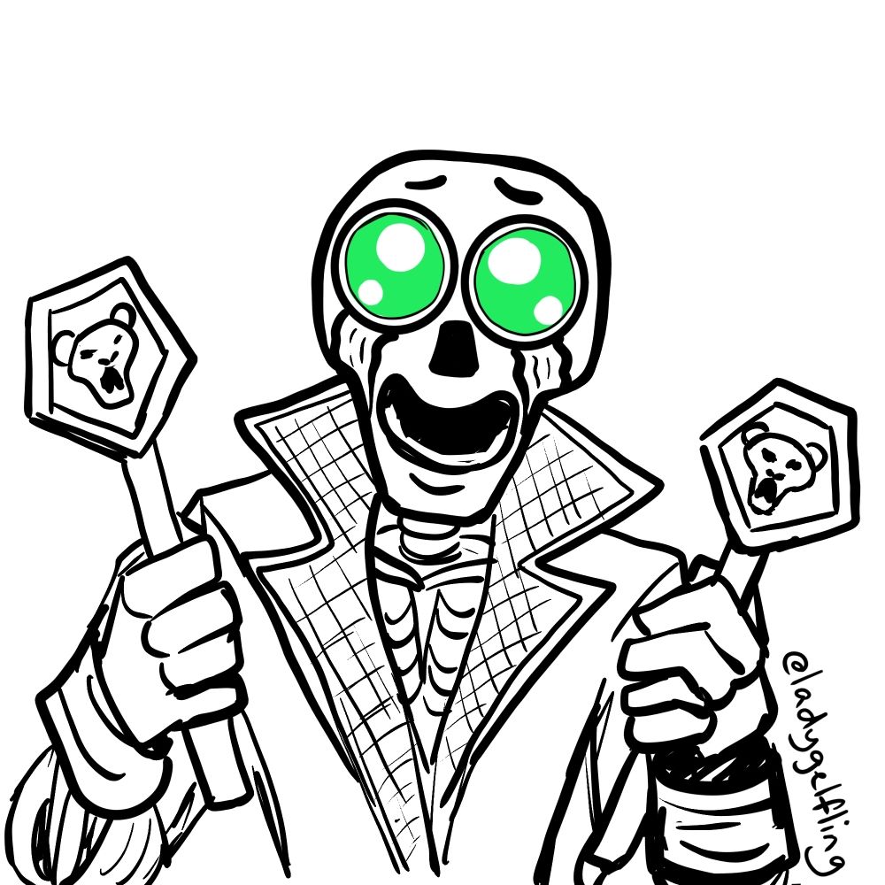 A digital doodle of Manfred as Jelly from Kpop Demon Hunters