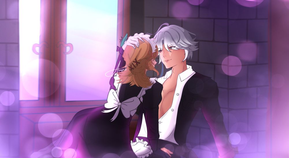 Alhaitham looking at Kaveh with homophobia /ref in his eyes