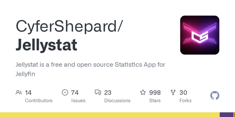 GitHub - CyferShepard/Jellystat: Jellystat is a free and open source Statistics App for Jellyfin