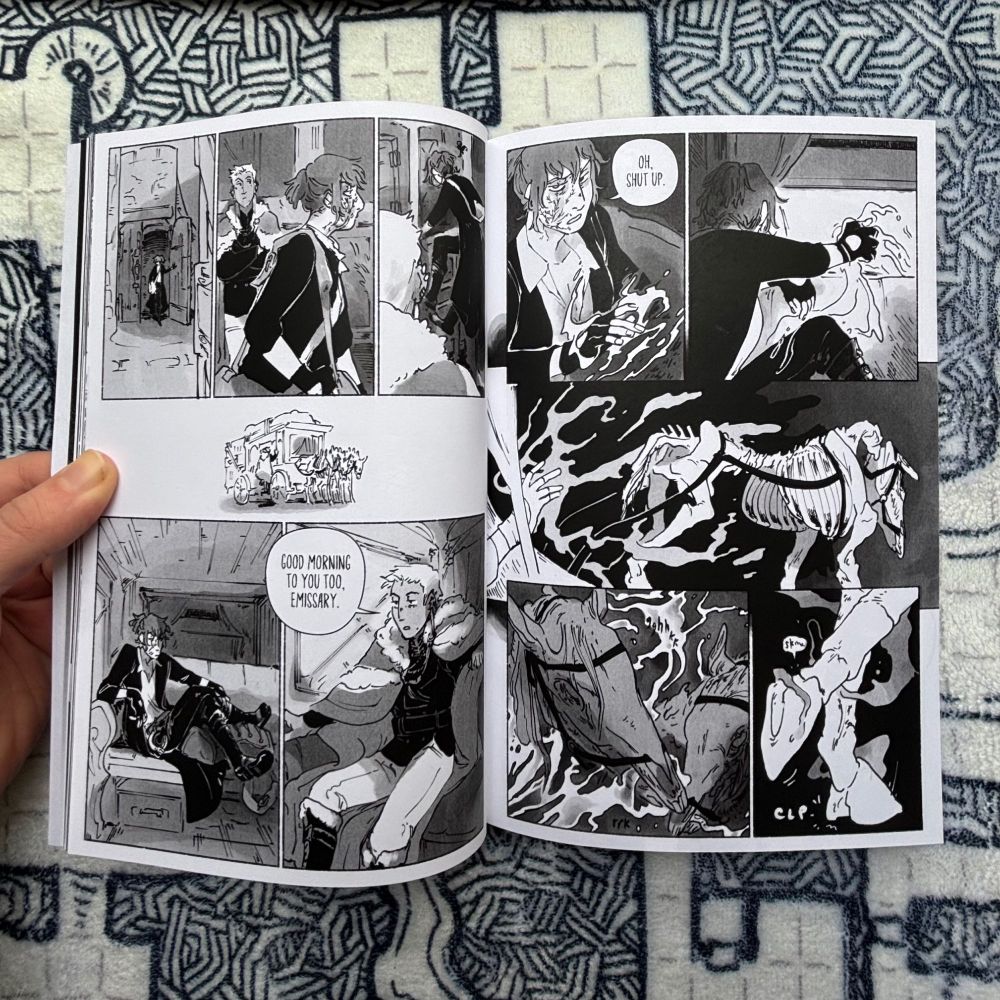 A spread from the graphic novel The Vow, in print. 