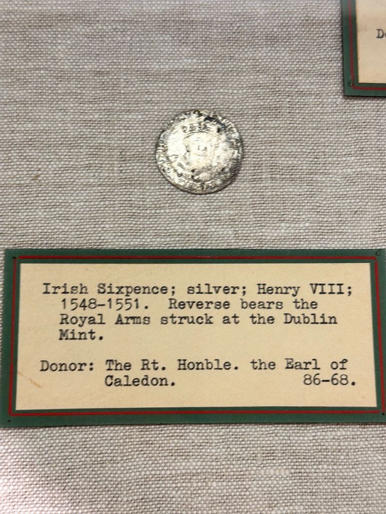 Irish Sixpence; silver; Henry VIII; 1548-1551. Reverse bears the Royal Arms struck at the Dublin Mint.