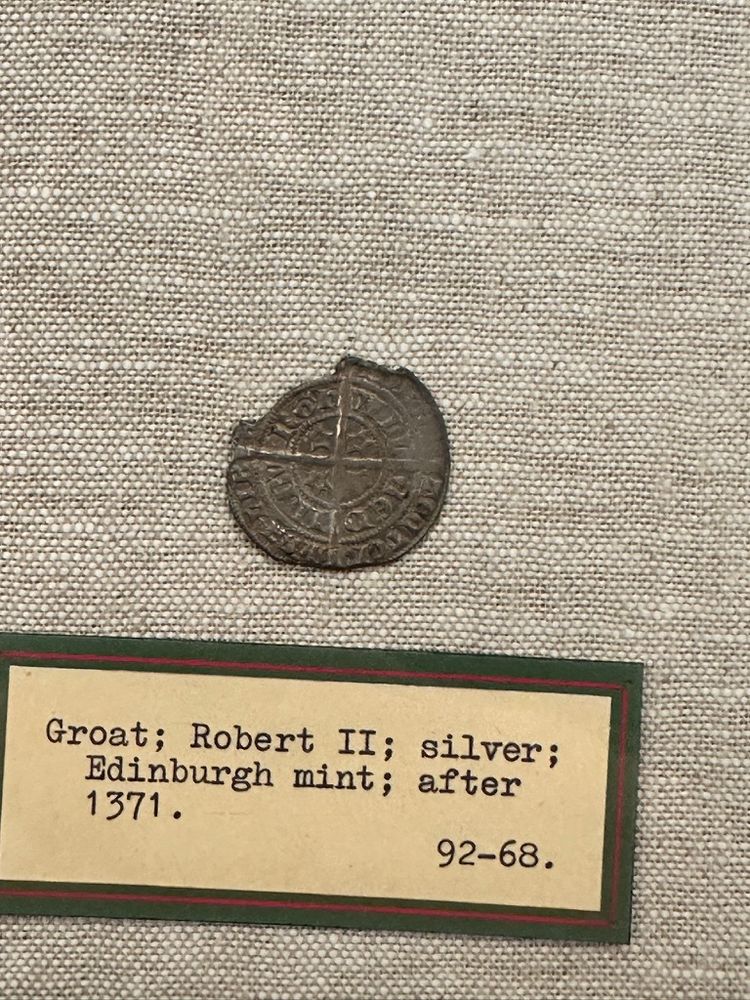 Groat; Robert II; silver; Edinburgh mint; after 1371.
92-68.
