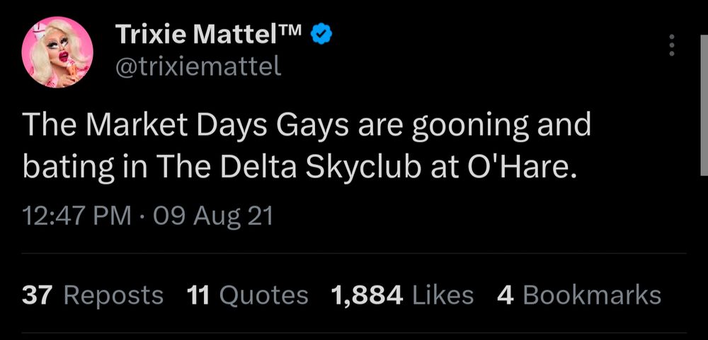 Trixie Mattel's market days tweet