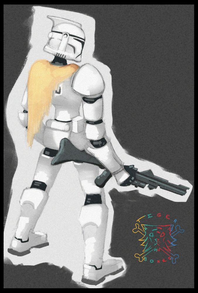 A painting of a Phase One Clonetrooper