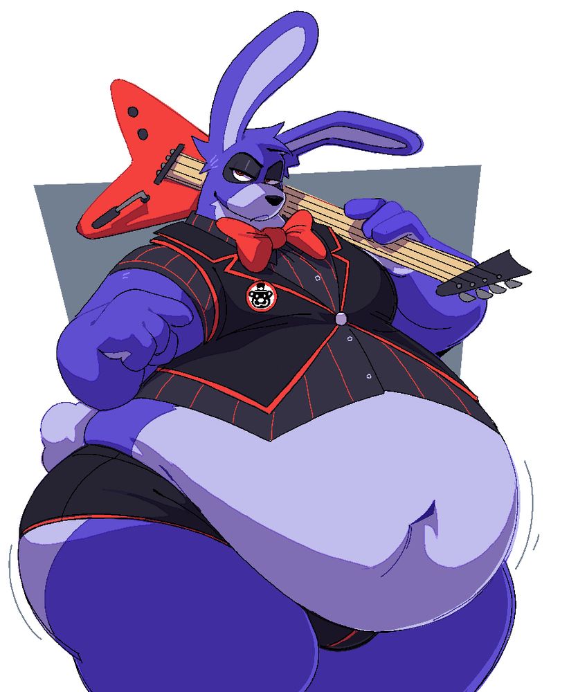 Bonnie fnaf but he’s a furry and he’s uhhhhhhhhhhhhh huge