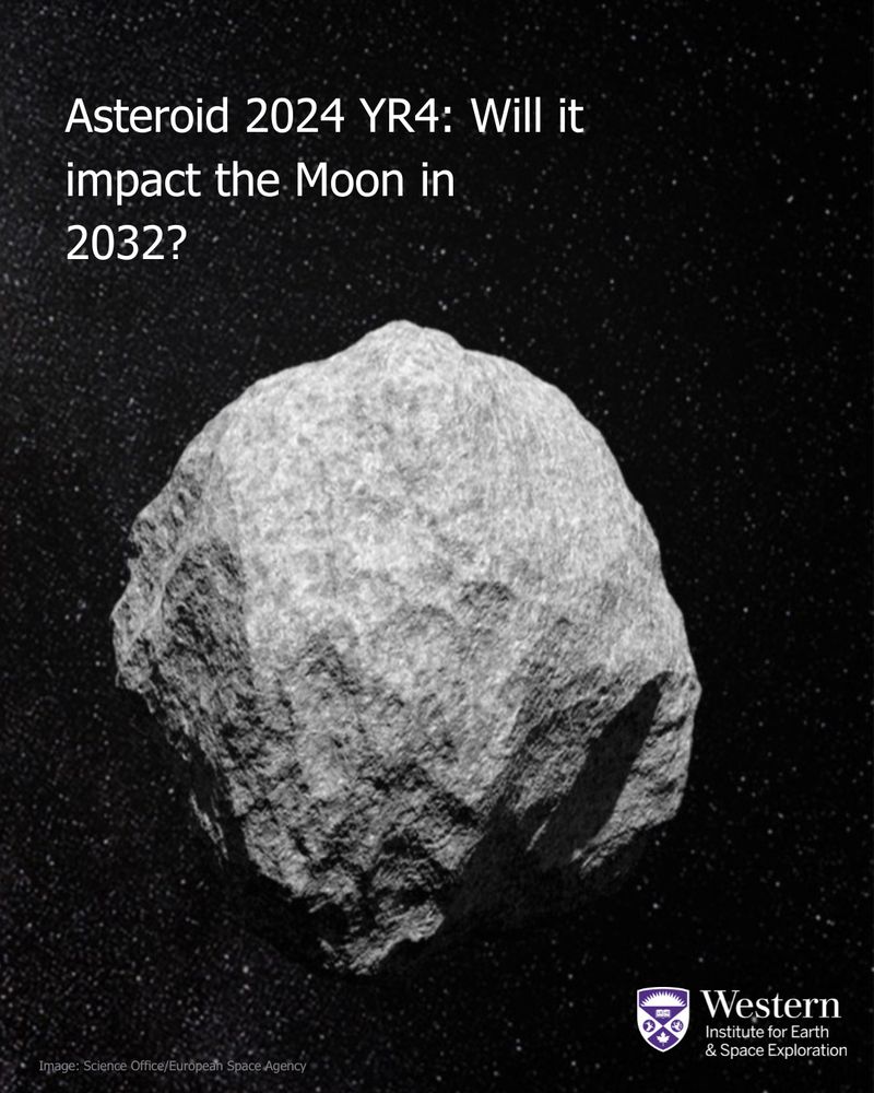 Artists representation of a grey asteroid 2024 YR4 floating through the dark starry universe 