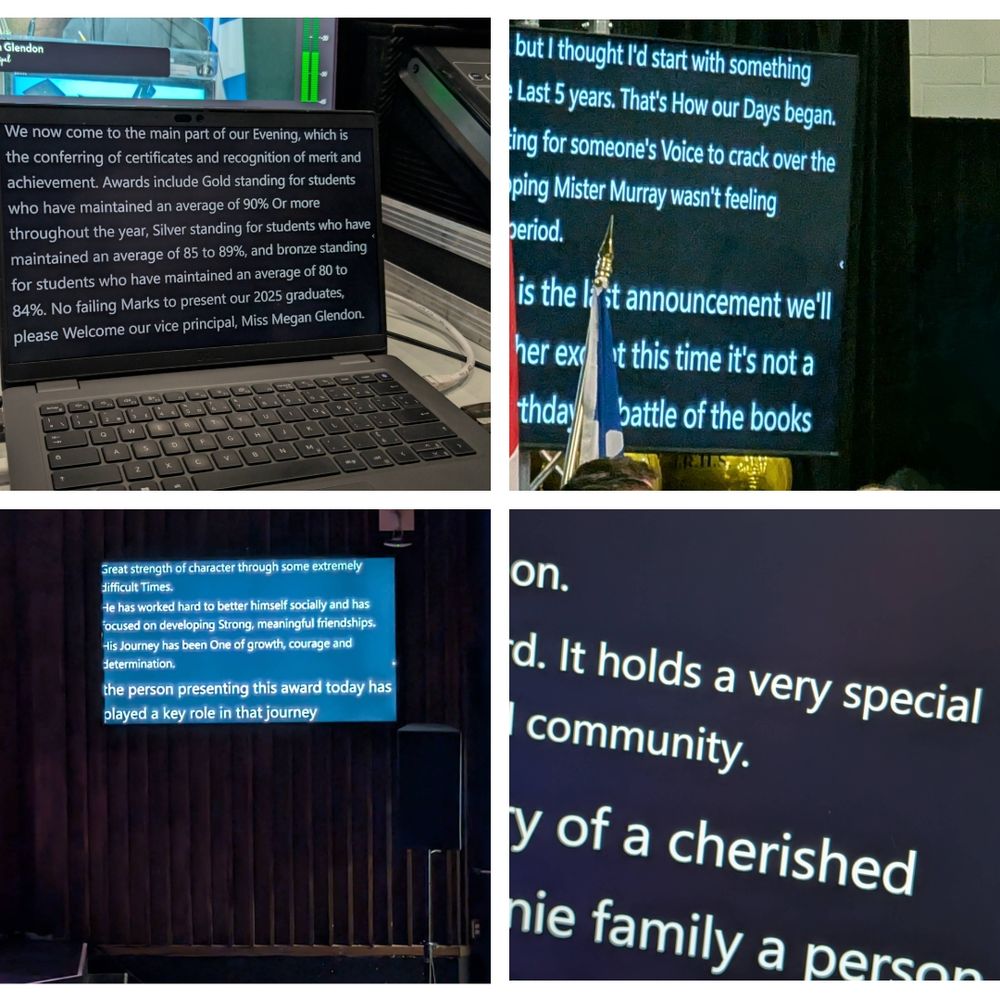 A selection of photos showing live captions 