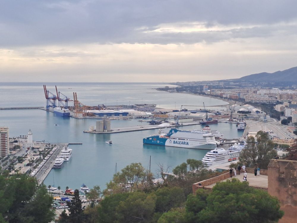 Malaga port, from the Alcazaba. Damian Rainford