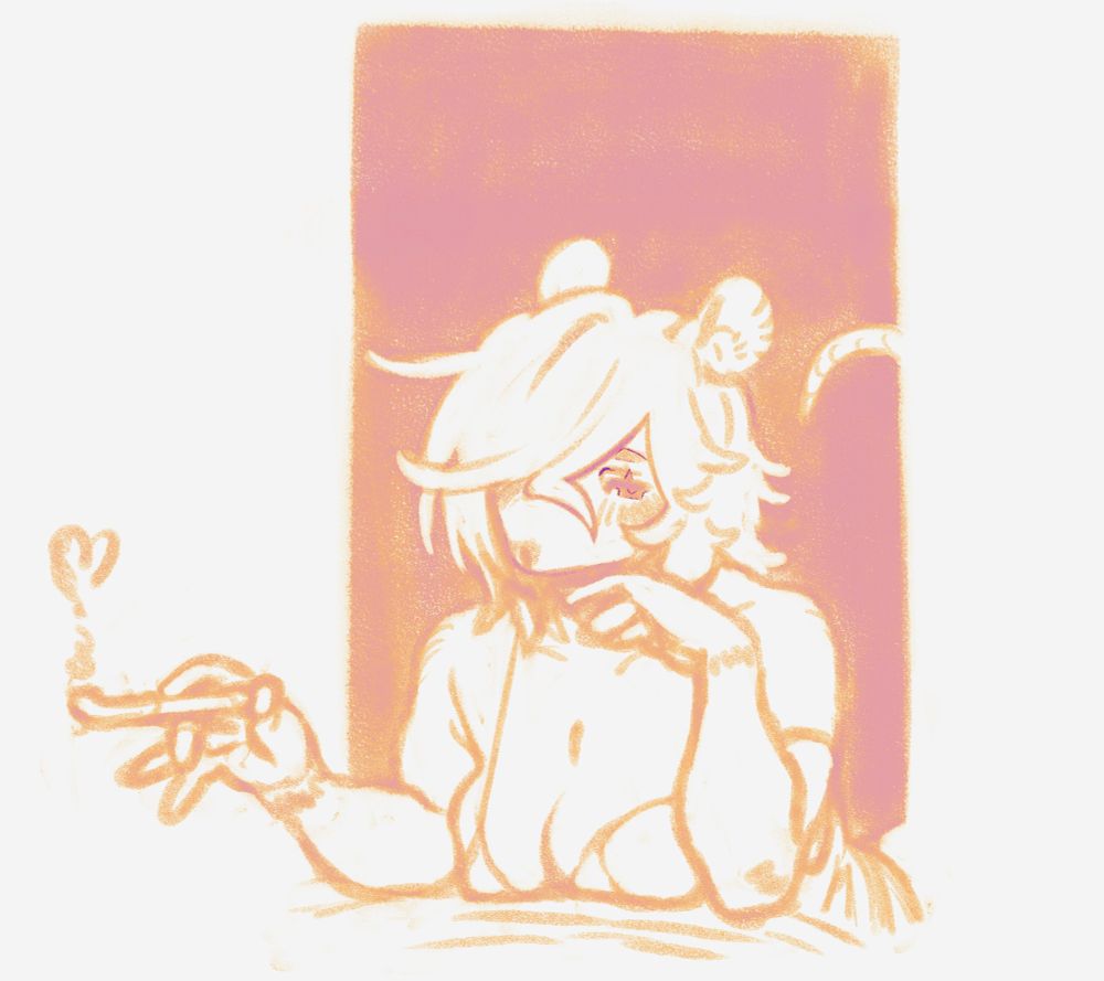 warm toned bust of a rat anthro resting his chin on his hand, he holds a small smoking pipe in the other. His tits squish against the surface he's leaned against.