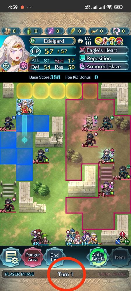 Fire emblem Heroes resonant battles where Devotion Edelgard manages to cross the whole map in 1 turn without using any items or dancers
