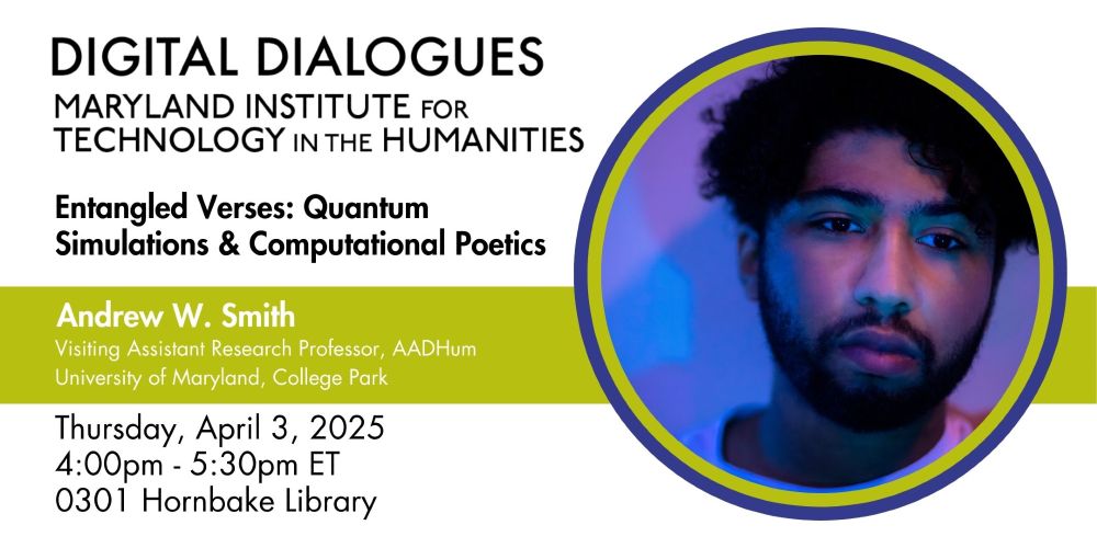 Join us tomorrow, April 3rd at 4pm in 0301 Hornbake Library to learn about AADHum faculty Andrew Smith's latest work.