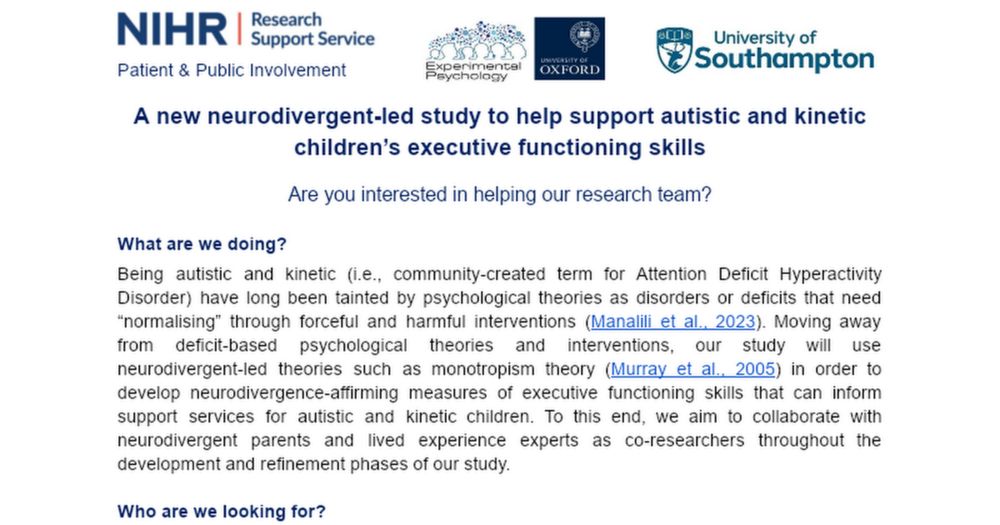 Research Opportunity for Neurodivergent Parents