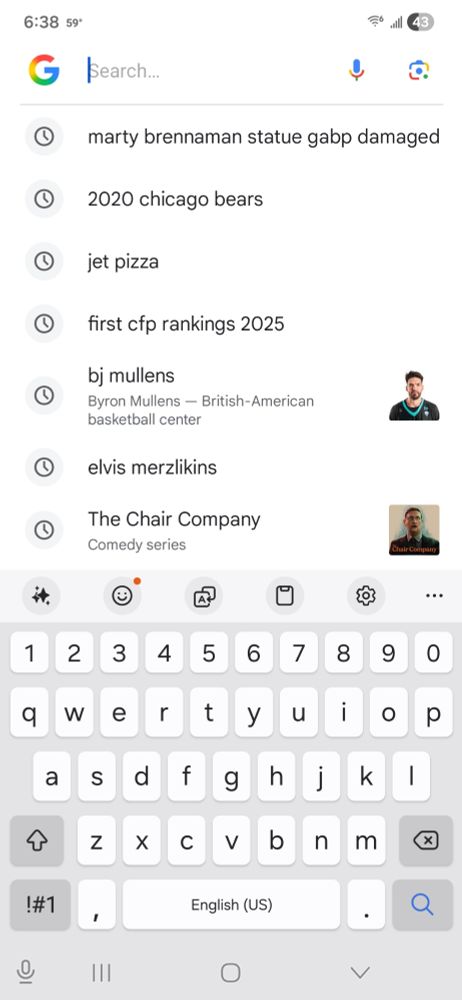 My recent Google searches