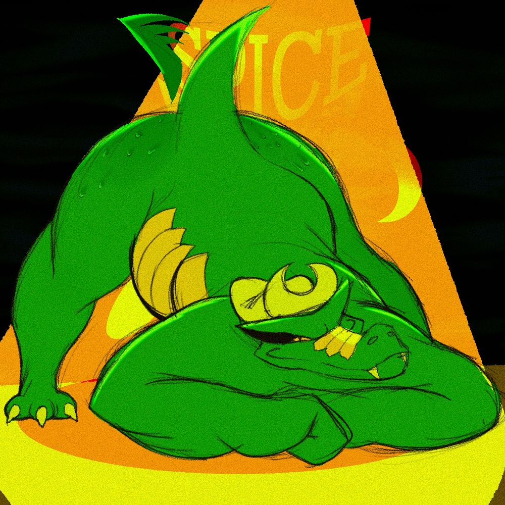 Pursuer Agares from the hit raunchy beat-em-up, Kings of Hell, fully nude and performing one of the more recently recognized crouch animations in Fighting games, the Jack-O pose, named after the same character who debuted in XRD but the pose exploded during Strive’s run. So here he is doing it in a colored sketch. As for why the hat’s still there—didn’t want him too naked.