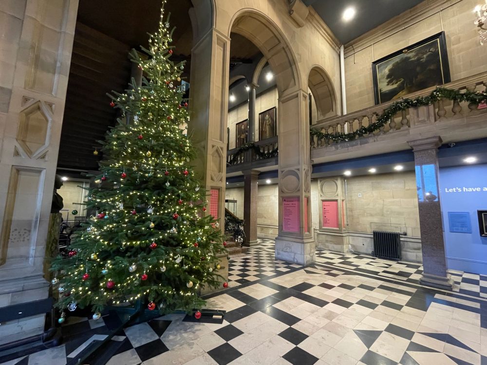 Christmas tree at Bowes Museum 