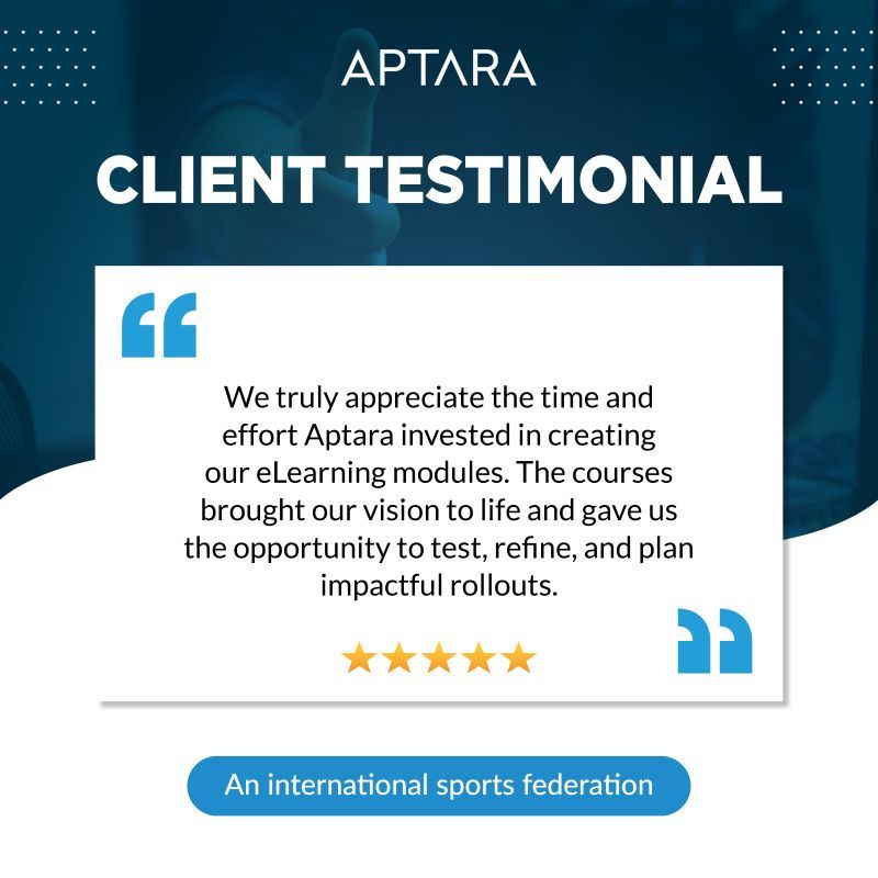 Aptara | Client Testimonial (An international sports federation)