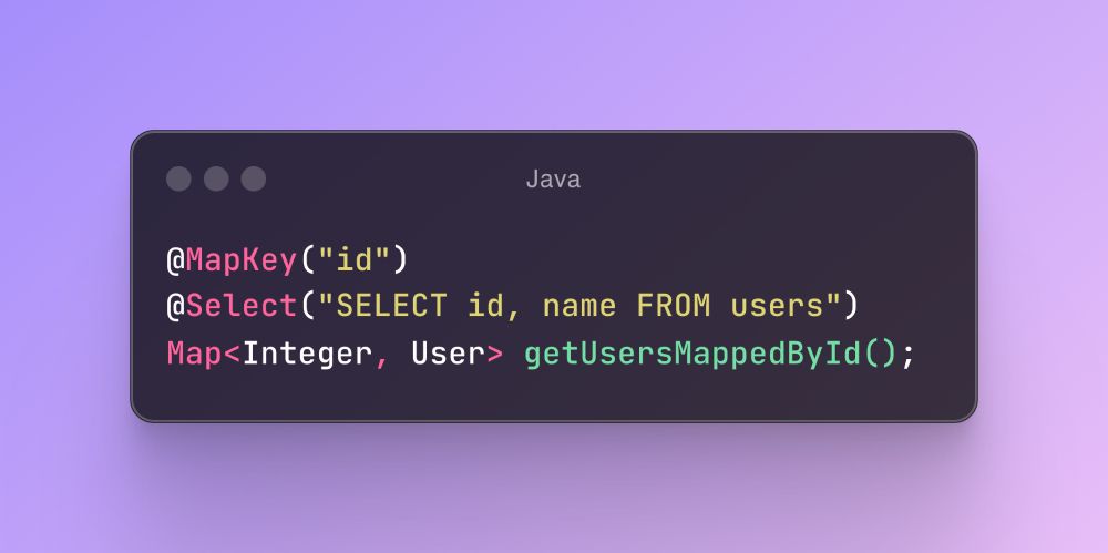 MyBatis' MapKey annotation example