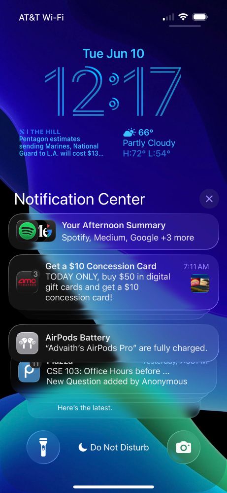 iOS 26 lock screen with default ui