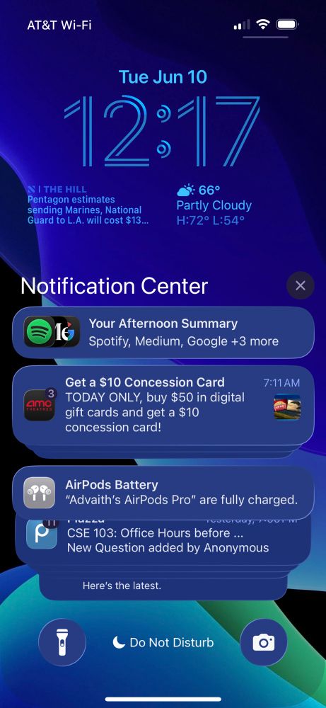 iOS 26 lock screen with reduce transparency