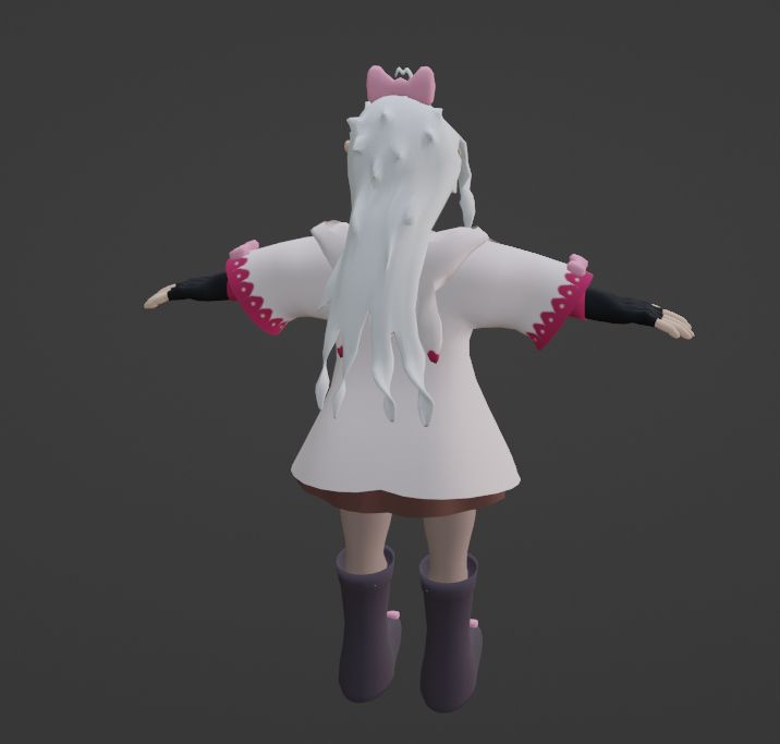 Back view of the 3d model of Aelita.